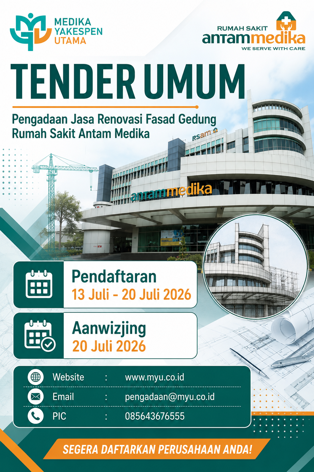 LELANG PENGADAAN JASA RENOVASI FASAD GEDUNG RUMAH SAKIT ANTAM MEDIKA