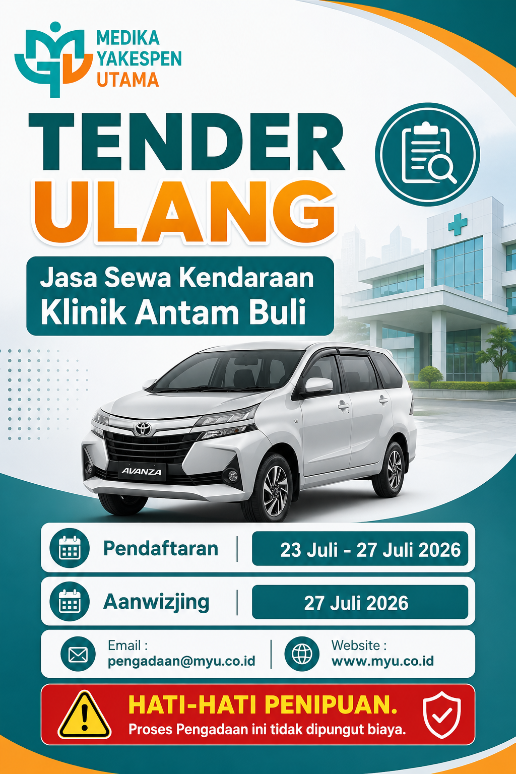 LELANG ULANG PENGADAAN JASA SEWA KENDARAAN OPERASIONAL KLINIK ANTAM BULI