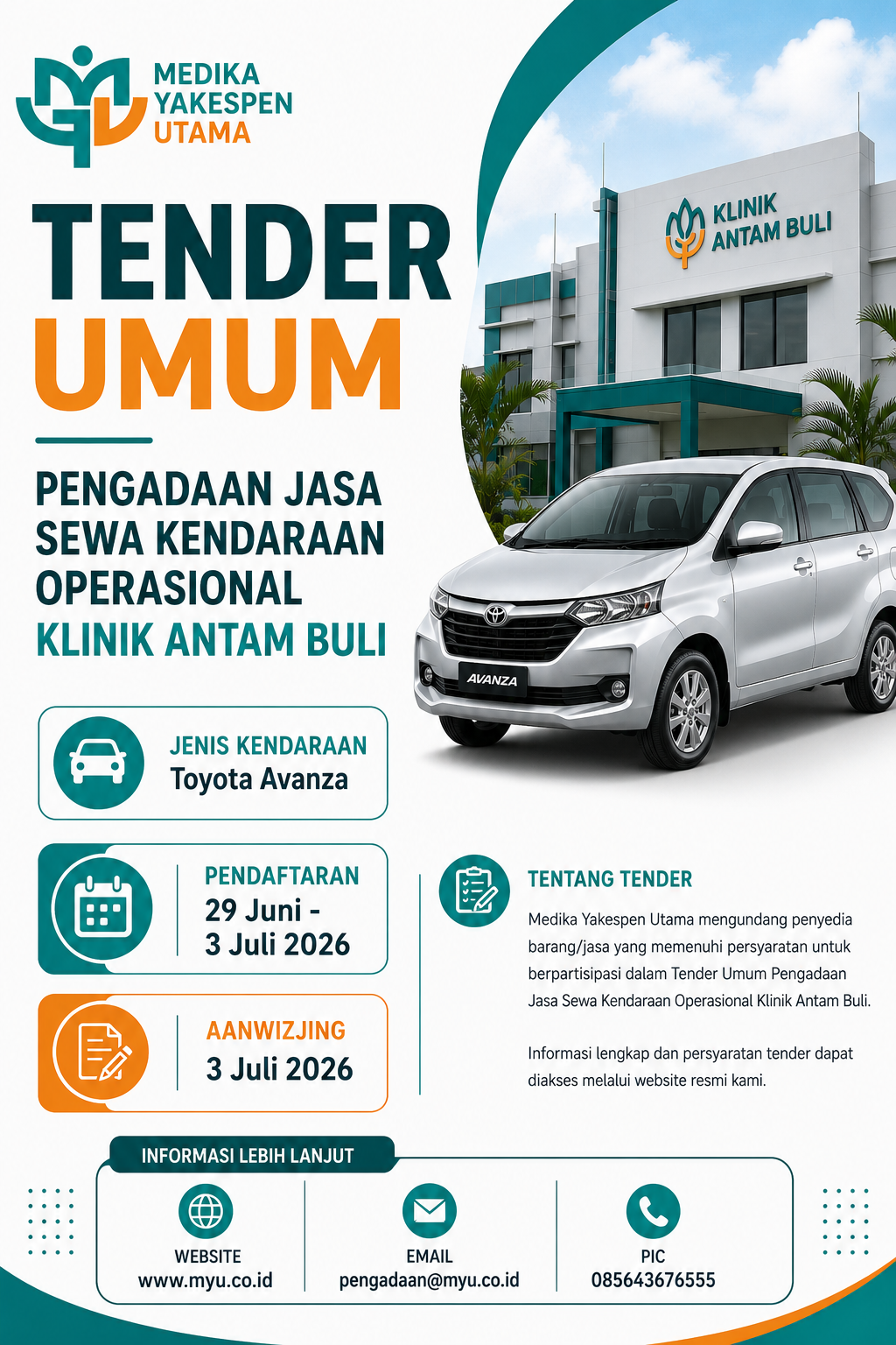 LELANG PENGADAAN JASA SEWA KENDARAAN OPERASIONAL KLINIK ANTAM BULI