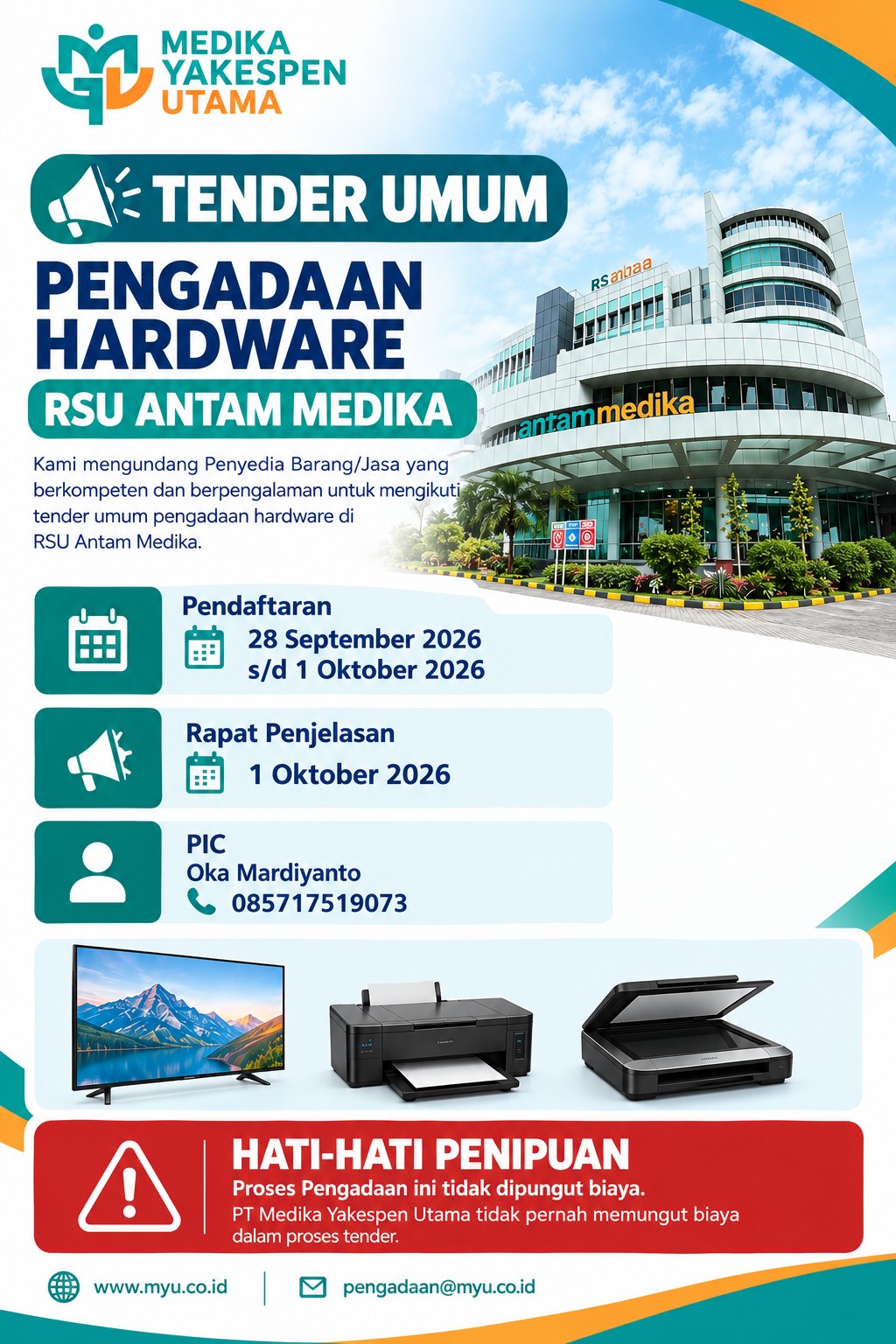 LELANG PENGADAAN HARDWARE RS ANTAM MEDIKA 