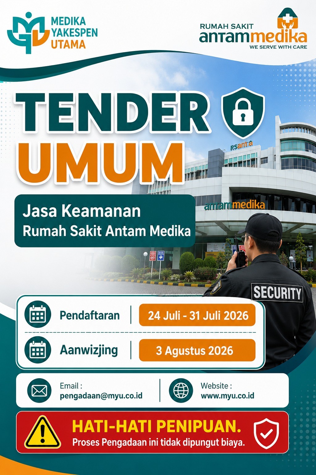 LELANG PENGADAAN JASA KEAMANAN RUMAH SAKIT ANTAM MEDIKA